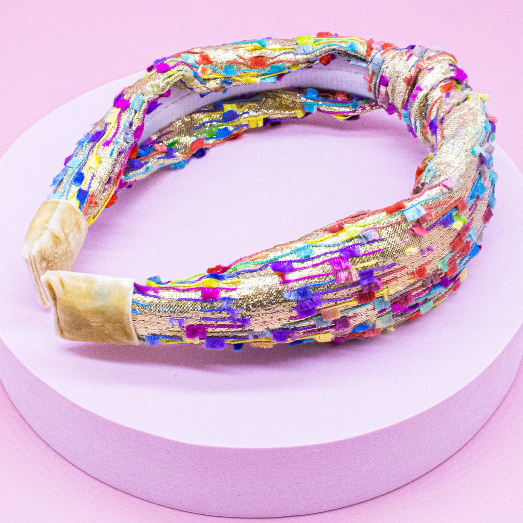 Kids Knot Confetti Headband | Pink or Aqua