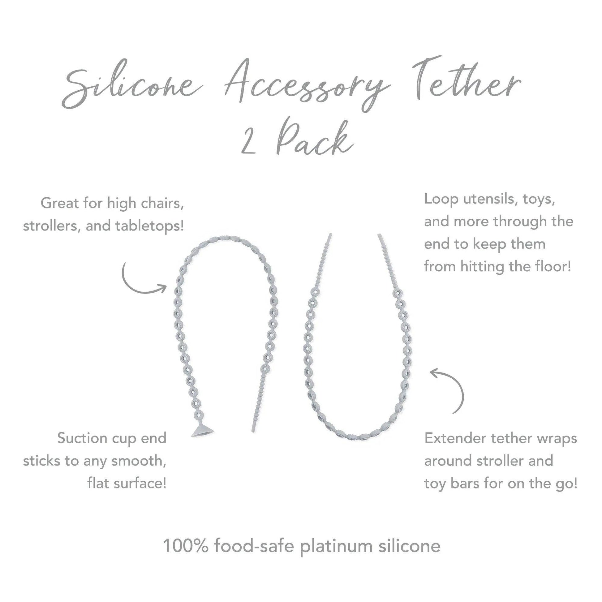 Silicone Accessory Tether 2-Pack: Gray