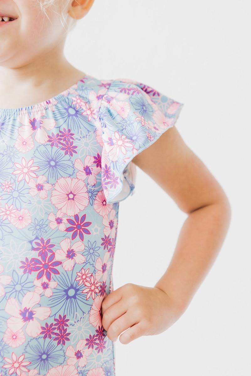 Love Blooms  Flutter Sleeve Leotard