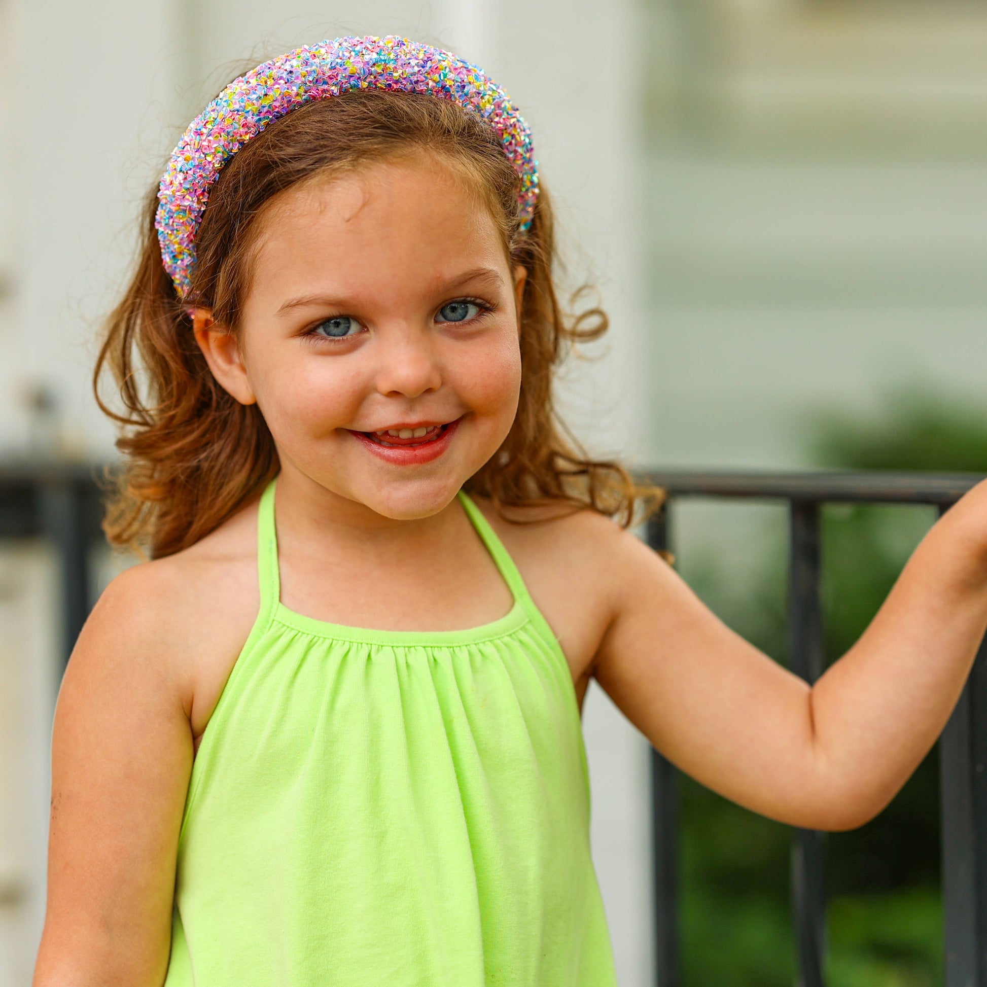 Kids Padded Chunky Sequin Headband | Blue or Multi-Color