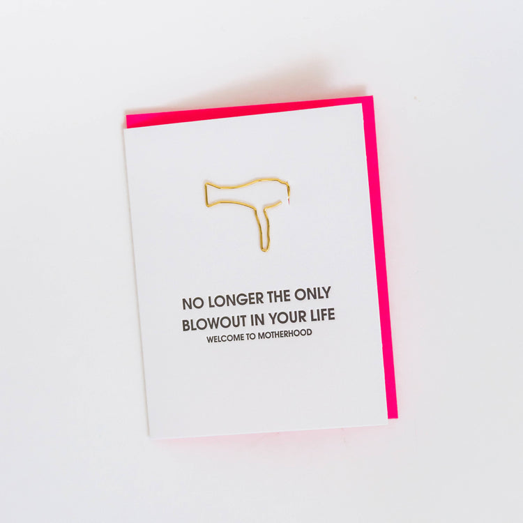 Motherhood Blowout Paper Clip Letterpress Greeting Card