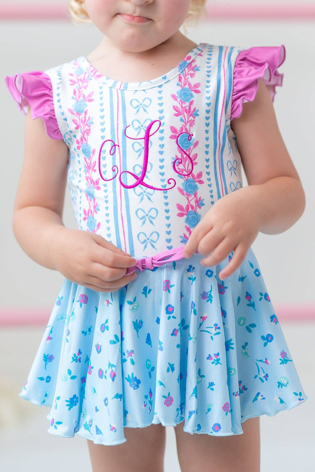 Farrah Leotard - Rosé Ribbon Luxe