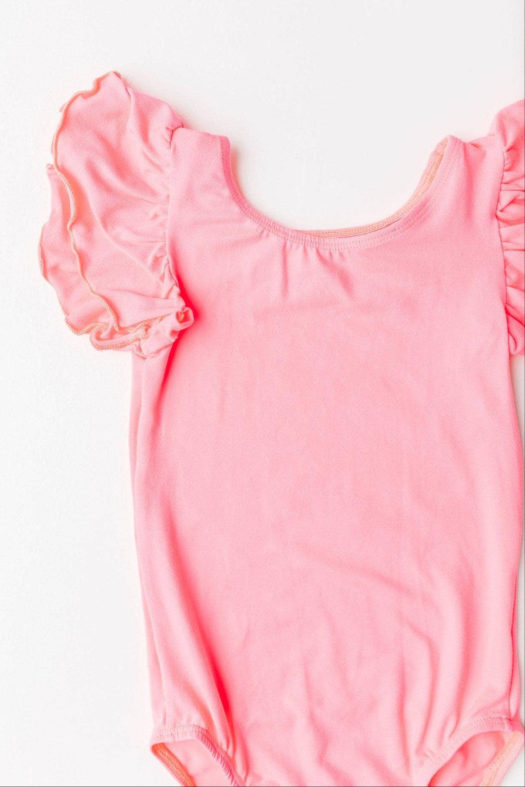 Neon Pink Flutter Sleeve Leotard