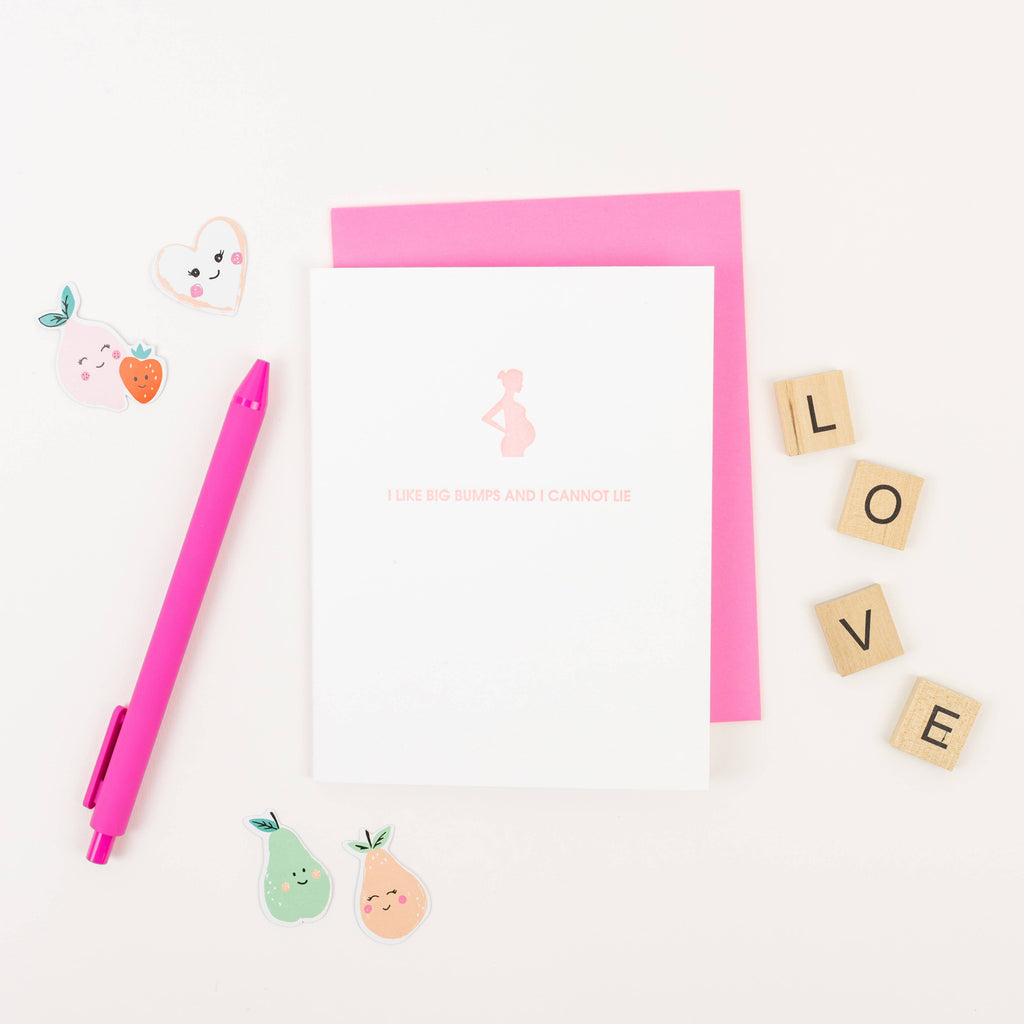 I Like Big Bumps - New Baby Letterpress Greeting Card