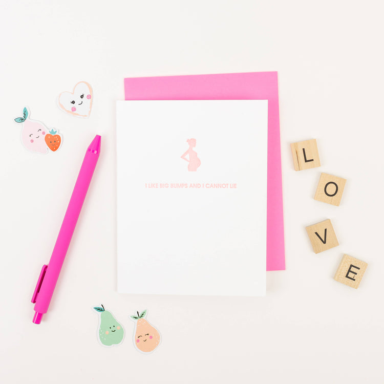I Like Big Bumps - New Baby Letterpress Greeting Card
