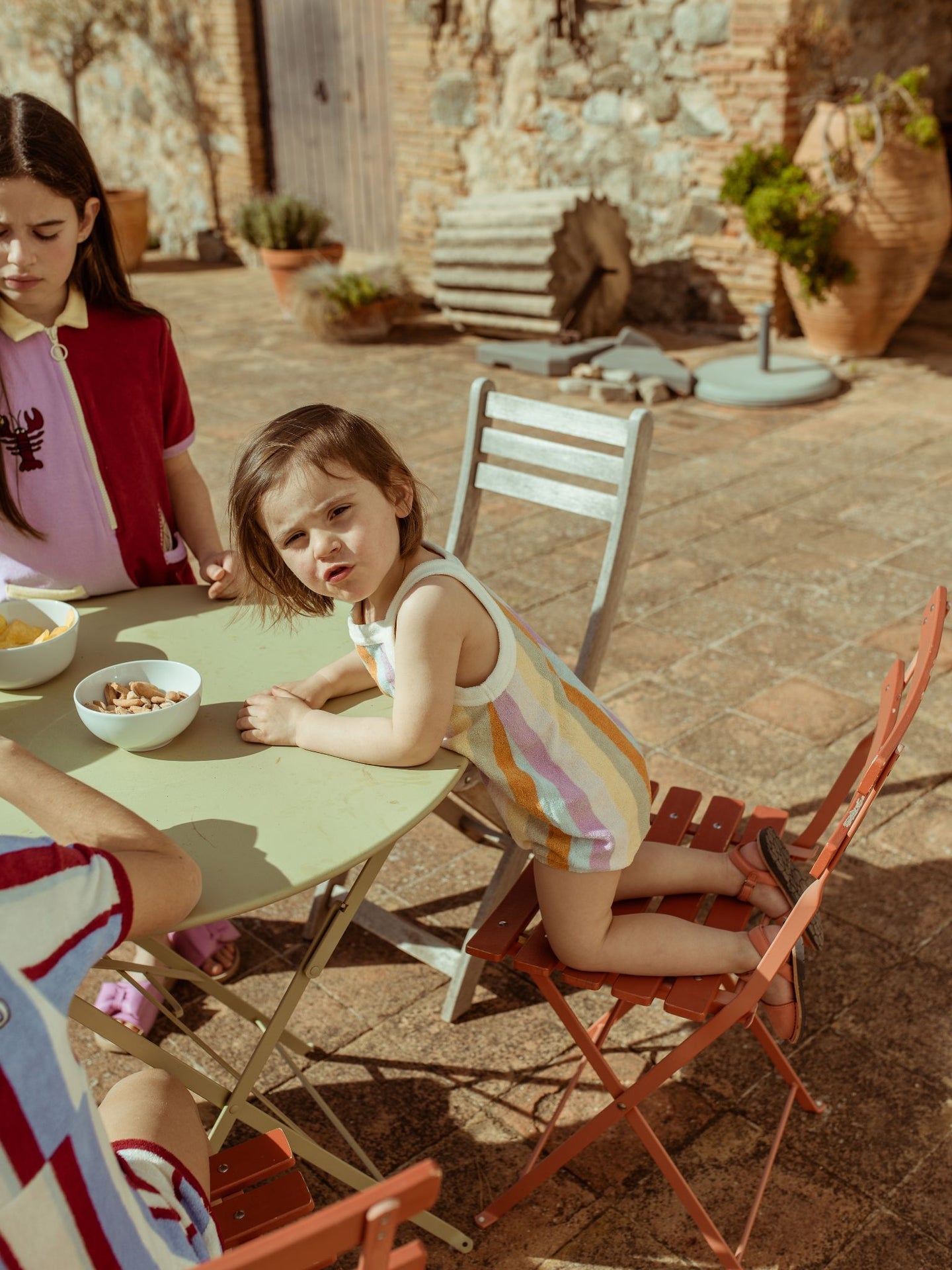 Sunset Stripes Terry Romper